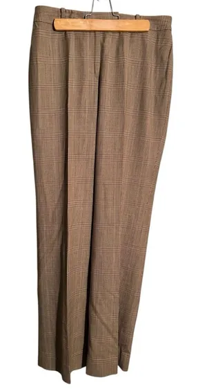 346 Brooks Brothers Women's Size 4 Wool Trousers Dress Pants Brown Tan Plaid thumbnail 1