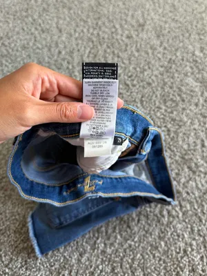 7 For All Mankind Blue Denim Cutoff Shorts with Raw Hem thumbnail 4