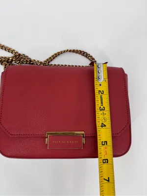 Charles & Keith Scarlet Pebbled Crossbody with Gold Chain Strap thumbnail 6