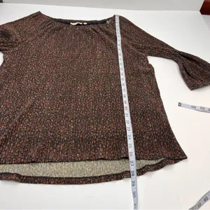 Soft Surroundings Carmella Metallic Top Womens SZ Large Brown Black Gold Blouse‎ thumbnail 7