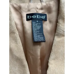 BeBe Vintage Suede Coat‎ Jacket Womens Small Tan Genuine Leather Y2k 90s thumbnail 2
