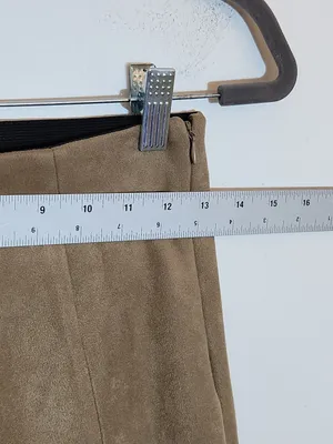 Zara Brown Faux Suede Skinny Ankle Pants Size Medium thumbnail 6