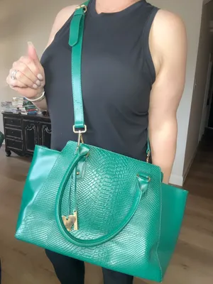 Cuore & Pelle Green Musette Snakeskin Satchel Handbag thumbnail 11