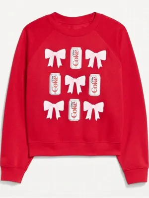 Old Navy Diet Coke Red Crewneck‎ Sweatshirt Medium thumbnail 1