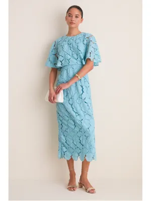 Tuckernuck Cameo Blue Eyelet Cape Leah Dress 8 Tea Garden Party Wedding Bridal thumbnail 3