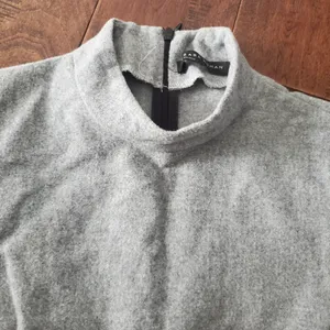 Zara Wool Blend Elegant Gray Women's Dress With Long Sleeve Size Small Midi Leng thumbnail 3