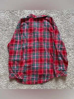 Victoria's Secret Red Pink Green Plaid Flannel Pajama Set Women’s Size Large thumbnail 11