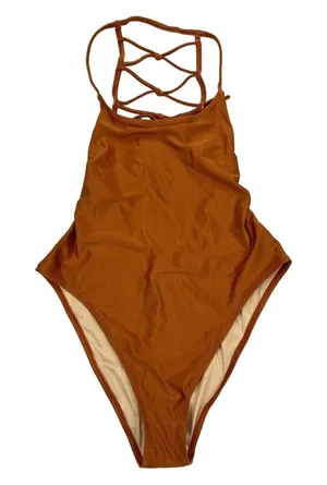 Some Days Lovin - Rising Flames One Piece Swimsuit in Copper Brown thumbnail 1