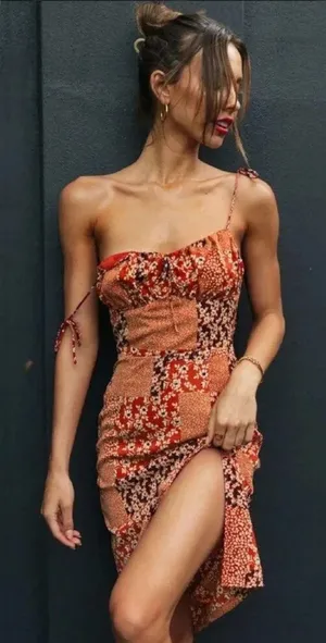 SHEIN floral dress midi thumbnail 1