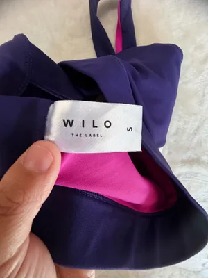 Colorblock Scoop Support Sports Bra — Magenta, Navy & White thumbnail 4