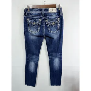 Miss Me Jeans MP7273T Mid Rise Straight Leg Women's 27 x 31 Inseam Western Y2K thumbnail 4