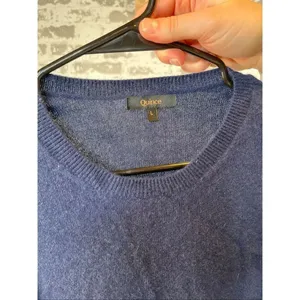 Quince | women cashmere navy blue crewneck sweater thumbnail 2