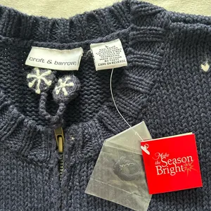 Vintage Croft & Barrow winter snowman embroidered zip-up cardigan sweater. NWT thumbnail 6