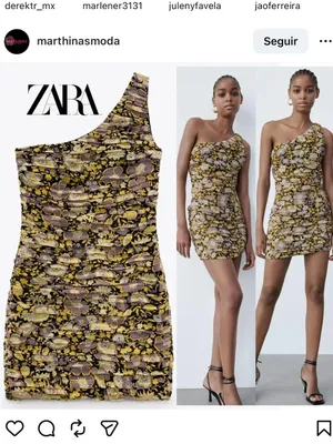 ZARA One-Shoulder Ruched Mini Dress in Yellow and Purple Floral thumbnail 2