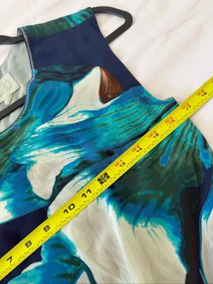 Anthropologie Coquille Size 2 drape wrapped waist floral waterfall front silk li thumbnail 4