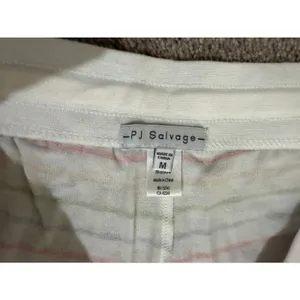 P.J. Salvage Drawstring Stripe Pajama Shorts Sz M $60 MSRP thumbnail 3
