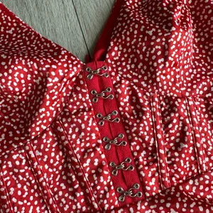 Oh Polly Red and White Print Ruched Mini Dress thumbnail 3