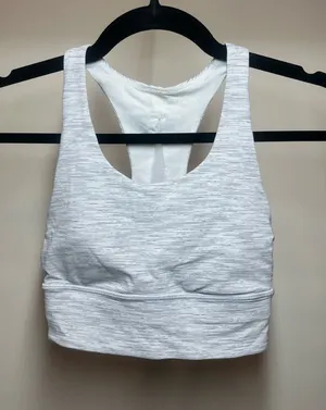 Lululemon white heathered sports bra #activewear #yoga thumbnail 1
