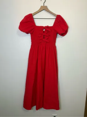 Astr The Label Bow Detail Smock Bodice Cotton Blend Dress thumbnail 2