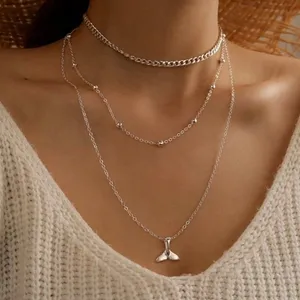 3/$30 🤍 Multi Layered Charm Necklace Silver thumbnail 1
