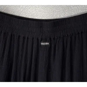Volcom Wide Leg Crinkle Pants Size Small Black Stoneshine Junki Gothic Beach thumbnail 5