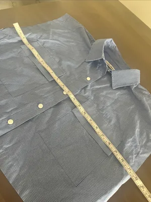 Abercrombie & Fitch Light Blue Pinstripe Button-Down Shirt thumbnail 3