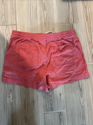 LOFT Cotton Cargo Utility Drawstring Shorts (Sz 14) Clay Salmon Coral thumbnail 5