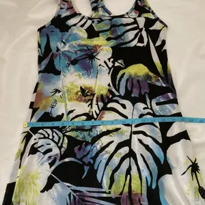 Derek Heart High Low‎ Dress Medium Tropical Floral Racerback Sleeveless Summer thumbnail 4