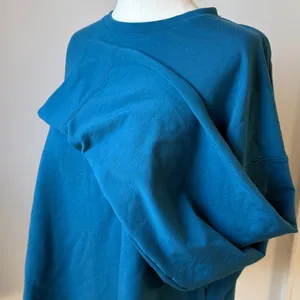 Nike Yoga Women's Teal-Blue Long Sleeve Crewneck Top Oversized Dri Fit Large thumbnail 2