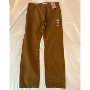 Levis Pants Womens Size 29 Brown Mid Rise Straight Twill Cotton 5 Pocket NWT thumbnail 3