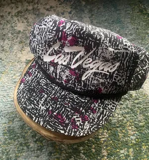 Vintage Las Vegas paint splatter snap back trucker hat, OS thumbnail 1