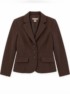 Ann Taylor Petites Women’s 6P Brown Blazer 3 Button Tailored Career Jacket thumbnail 3
