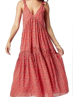 Joie Pink Tiered Maxi Sundress Women’s Size XXL Floral Resort Wear thumbnail 1