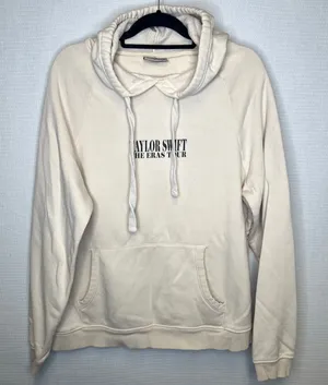 Taylor Swift‎ The Eras Tour Hoodie Beige Cream Graphic Concert Merch Small thumbnail 1