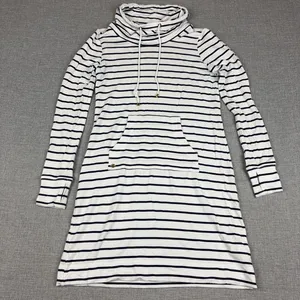 Lilly Pulitzer Hillary Popover Dress Womens XS Navy White Stripe Cowl Modal thumbnail 1