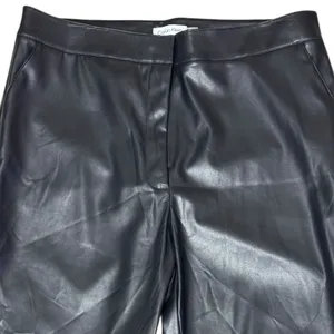 CALVIN KLEIN Faux Leather Ankle Pant 16 Black $109 Retail NWT thumbnail 5