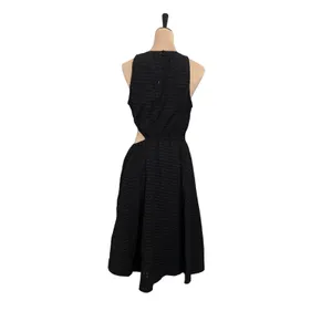 Maeve by Anthropologie Black Textured Cutout Midi Dress Size M thumbnail 2