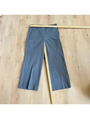 Loft NWT Women's Gray High Rise Slim Wide Leg Crop Pants Size 6 thumbnail 3