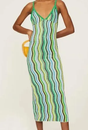 SIMONMILLER Comet midi Dress Size S Green thumbnail 1
