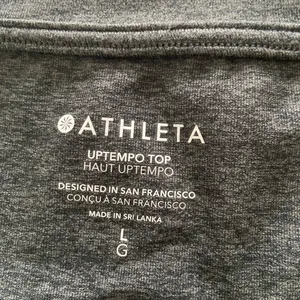 Athleta Gray Uptempo Top Size Large Athleisure, minimalist, normcore, gorpcore thumbnail 3
