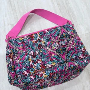 Vera Bradley Pink Floral Quilted Cotton Shoulder Bag Crossbody Handbag NWOT thumbnail 5