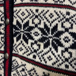 Vintage L.L. Bean Fair Isle Nordic Cardigan Sweater Wool Sie XL Women’s Winter thumbnail 8