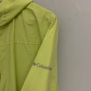 COLUMBIA Omni-Shade womens neon/yellow full zip hooded light jacket size XL thumbnail 5