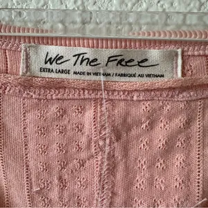 NWT FREE PEOPLE We The Free Eyes On You Pointelle Long Sleeve Top Rose Blush XL thumbnail 7