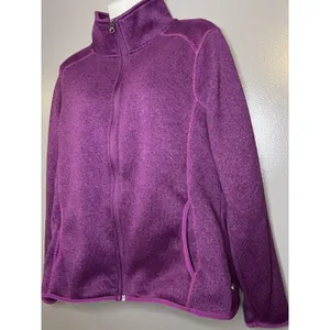 Eddie Bauer Jacket Womens Large Purple Fleece Full Zip Stand Collar Pockets thumbnail 4
