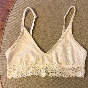 Aerie Cream Lace Bralette thumbnail 1