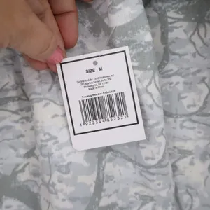 5B Style Hoodie Womens M Fleece Pullover Grey White Tree Camo Print New thumbnail 4