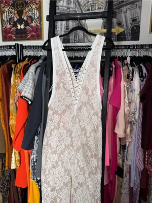 The Jetset Diaries Golden Rose White Lace Maxi Dress Womens Small New NWT thumbnail 11