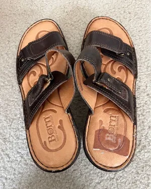 Born Sandals Sz 8M Salima Brown Leather Chunky Cushioned Summer Vacation Cruise thumbnail 1