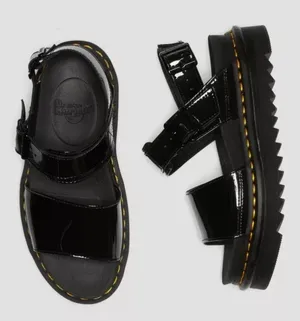 Dr. Martens Voss Leather Sandals‎ Black Women's 5 Chunky Platform Goth thumbnail 1